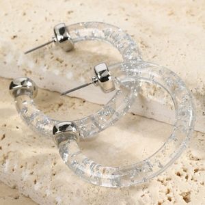 Silver Spec Acrylic Hoops